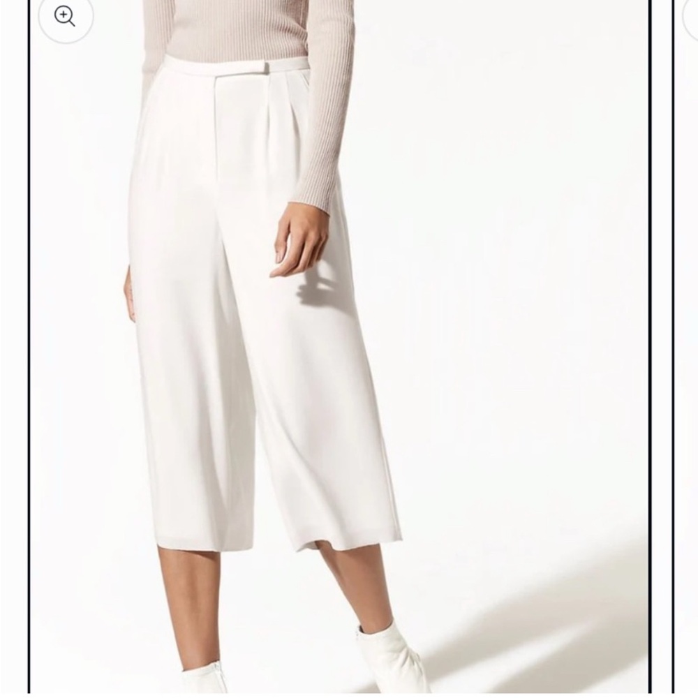 Aritzia White Culotte Pants